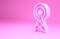 Pink Antenna icon isolated on pink background. Radio antenna wireless. Technology and network signal radio antenna