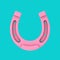 Pink Antique Iron Rusty Horseshoe in Duotone Style. 3d Rendering