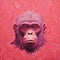 Pink Ape Crayon Op Art Wall Art