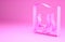 Pink Aquarium icon isolated on pink background. Aquarium for home and pets. Minimalism concept. 3d illustration 3D