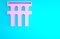 Pink Aqueduct of Segovia, Spain icon isolated on blue background. Roman Aqueduct building. National symbol of Spain