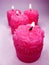 Pink aroma spa scented candles set