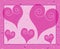 Pink Artsy Valentine\'s Day Hearts Card