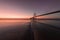 Pink atmosphere at Vasco de Gama Bridge in Lisbon. Ponte Vasco de Gama, Lisboa, Portugal