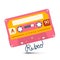 Pink Audio Cassette with Retro Symbol