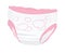 Pink Baby diapers for girl with. Isolated vector