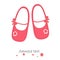 Pink baby shoes newborn greeting card vector