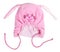 Pink baby warm hat with rabbit snout