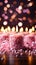 Pink backdrop hosts festive birthday candles, illuminating the celebrations joyful atmosphere