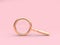 Pink background 3d rendering gold magnifying glass minimal