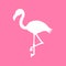 Pink background with white flamingo silhouette