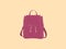 Pink backpack, illustration, vector