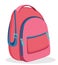 Pink backpack for school. Modern rucksack.