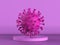 Pink bacteria or virus on pink background