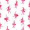 Pink ballerina silhouettes seamless vector print
