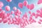 Pink Balloon Release Multitude of pink balloons