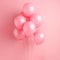 Pink balloons. Realistic 3d illustration. Flying helium romantic decor.