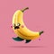 Pink Banana Squash Vegetable Cute Playful Flat Icon by Generative AI