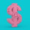 Pink Bank Safe Vault Door in Shape of Dollar Symbol in Duotone Style. 3d Rendering