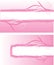 Pink banners, design elements