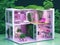 pink barbie dollhouse. AI generated