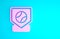 Pink Baseball base icon isolated on blue background. Minimalism concept. 3d illustration 3D render