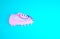 Pink Baseball boot icon isolated on blue background. Minimalism concept. 3d illustration 3D render