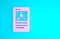 Pink Baseball card icon isolated on blue background. Minimalism concept. 3d illustration 3D render