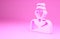 Pink Baseball coach icon isolated on pink background. Minimalism concept. 3d illustration 3D render