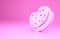 Pink Bath sponge icon isolated on pink background. Sauna sponge. Minimalism concept. 3d illustration 3D render