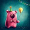 Pink bear and balloon