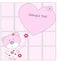 The pink bear with hearts on pink background