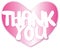 pink beautiful sticker, postcard, thank you, lettering