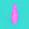 Pink beer bottle on teal background