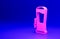 Pink Beer tap icon isolated on blue background. Minimalism concept. 3D render illustration