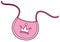 Pink bib with crown, little princess clothing vector