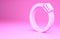 Pink Bicycle brake disc icon isolated on pink background. Minimalism concept. 3d illustration 3D render