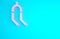 Pink Bicycle suspension fork icon isolated on blue background. Sport transportation spare part steering wheel