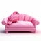 Pink Bird Sleeping On Pink Sofa: Zbrush Style 3d Cartoon