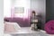 Pink and black bedroom