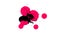 pink black drop brush watercolor splatter grunge graphic style on white background