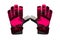Pink and black goalkeeper glove isolated on white