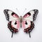 Pink And Black Painted Lady Butterfly On White Background