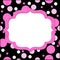 Pink and Black Polka Dot background for your message or invitation