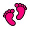 Pink black vector human man woman legs footprints silhouette