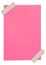 Pink blank paper stuck with brown tape