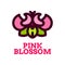 pink blossom flora flower nature logo concept design illustration