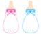 Pink and Blue Baby Bottles