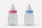 Pink and blue baby bottles - Male or female? Concept of future baby gender