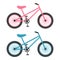 Pink And Blue Bicycles For Kids Isolated On A White Background. Vector Illustration.